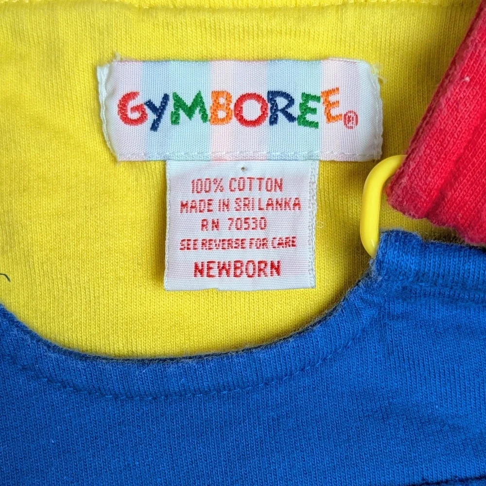 VTG Gymboree Turtle Bubble Overalls Shirt 2pc Set‎ Rainbow Tag 90s Baby Newborn